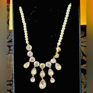 Heidi Daus 🆕 “Inge’nue” Beaded Clear Crystal Regency Necklace